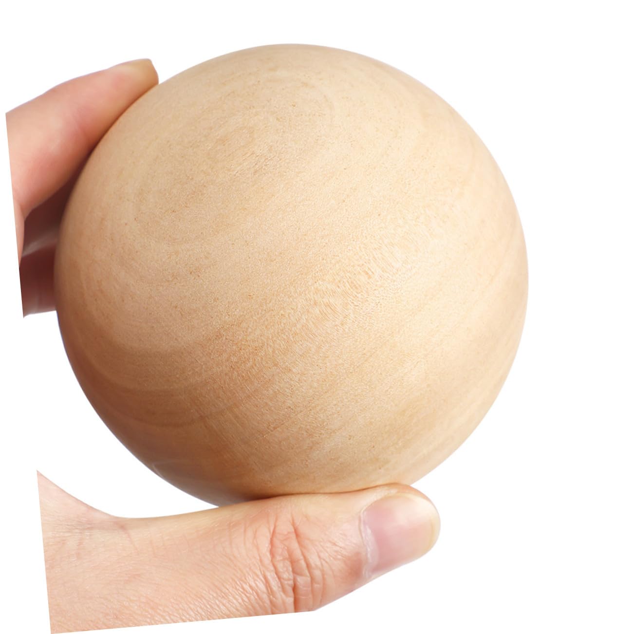Bola de Madera Lisa de 9cm, Esfera Maciza sin Pintar, 2 Uds