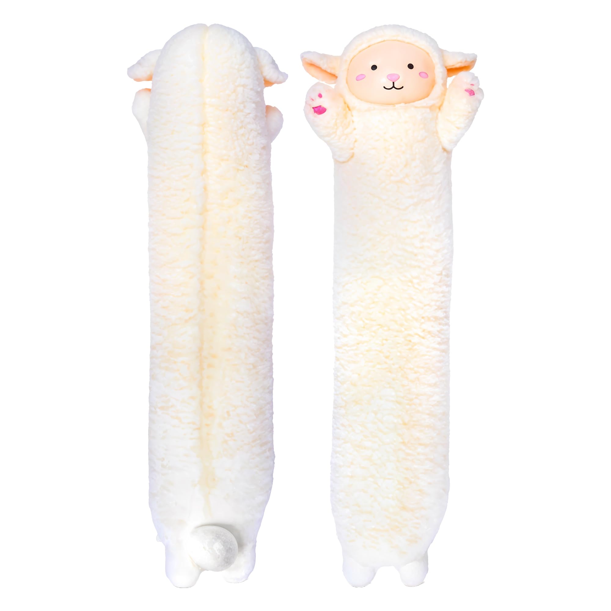 Lamb Plush Body Pillow for Kids | Long Stuffed Animal Cuddle Pillow | Soft Hugging Toy | Plushie Gift for Girls & Boys | Long Plush Body Pillow for Sleep & Comfort | Large, 47 Inches