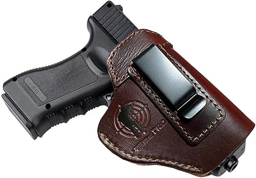 Funda de piel auténtica IWB para pistola Glock 17 19 26 43XSig P365SD9VE SW9VESpringfield Hellcat XDSTaurus G2C G3CM&P 0.354 in Shield y pistolas de
