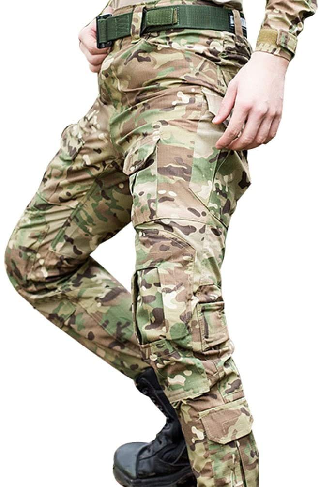 FENG Pantalon Militaire Militaire pour Homme - Camouflage - Adventure - Multi-Poches - Respirant - Imperméable - Militaire - pour la Chasse