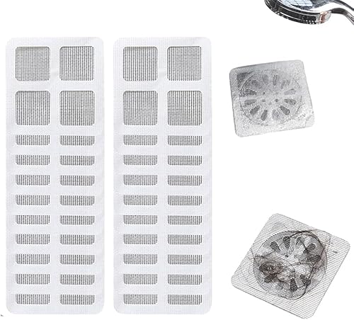 Miniatura 1 de Shower Drain Hair Catcher Mesh Stickers, 10PCS Disposable Drain Cover Hair Catcher Bathroom Accessories Drain Protector, 4"x4" Shower Drain Mesh