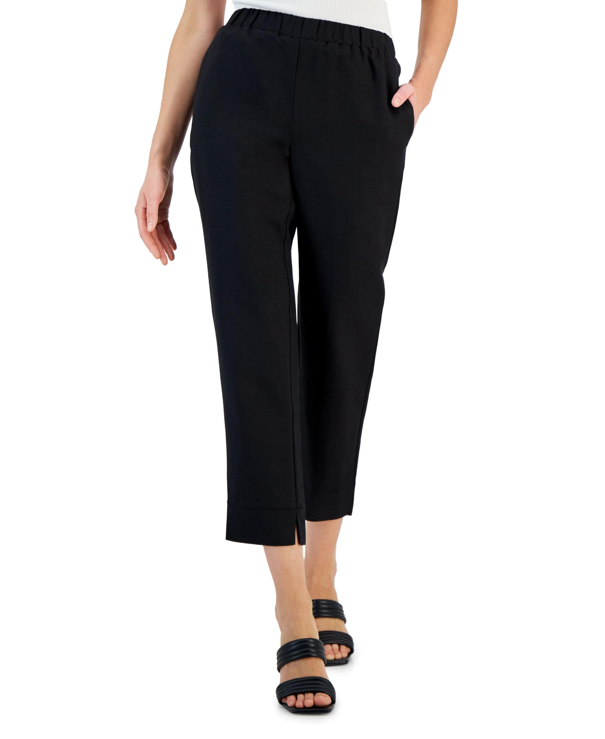 Alfani Womens Linen Blend Pull-On Pants