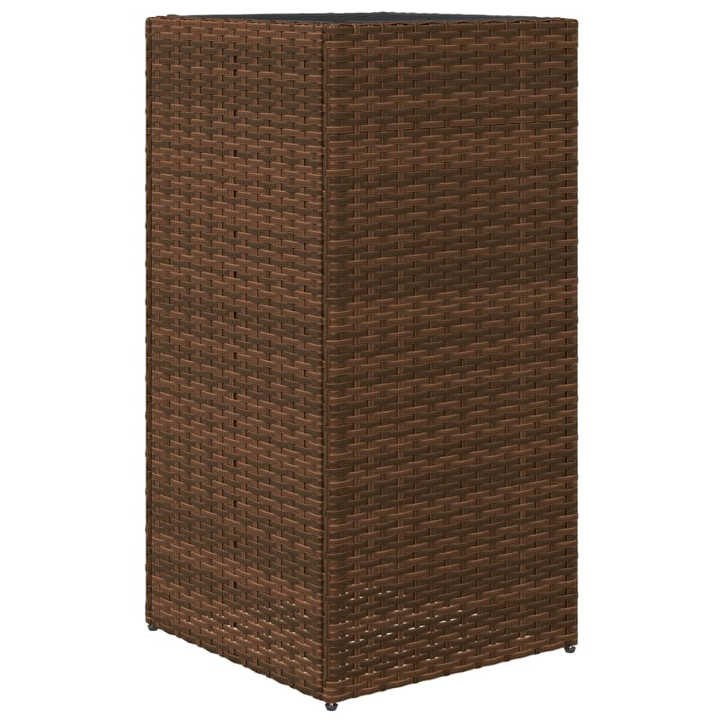 Donice ogrodowe 2 szt brązowe 40x40x80 cm rattan PE zestaw skrzynek balkonowych na kwiaty z wkładem z włókniny odporny na warunki atmosferyczne