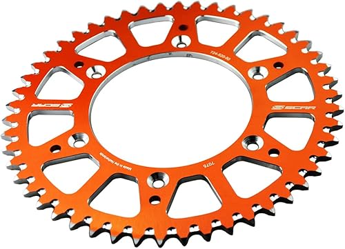 Miniatura 3 de SCAR Piñón trasero de aleación de aluminio compatible con KTM SX SXF EXC EXCF XC XCW XCF XFCW 125 150 250 300 350 450 500 93-23, naranja - 49 dientes
