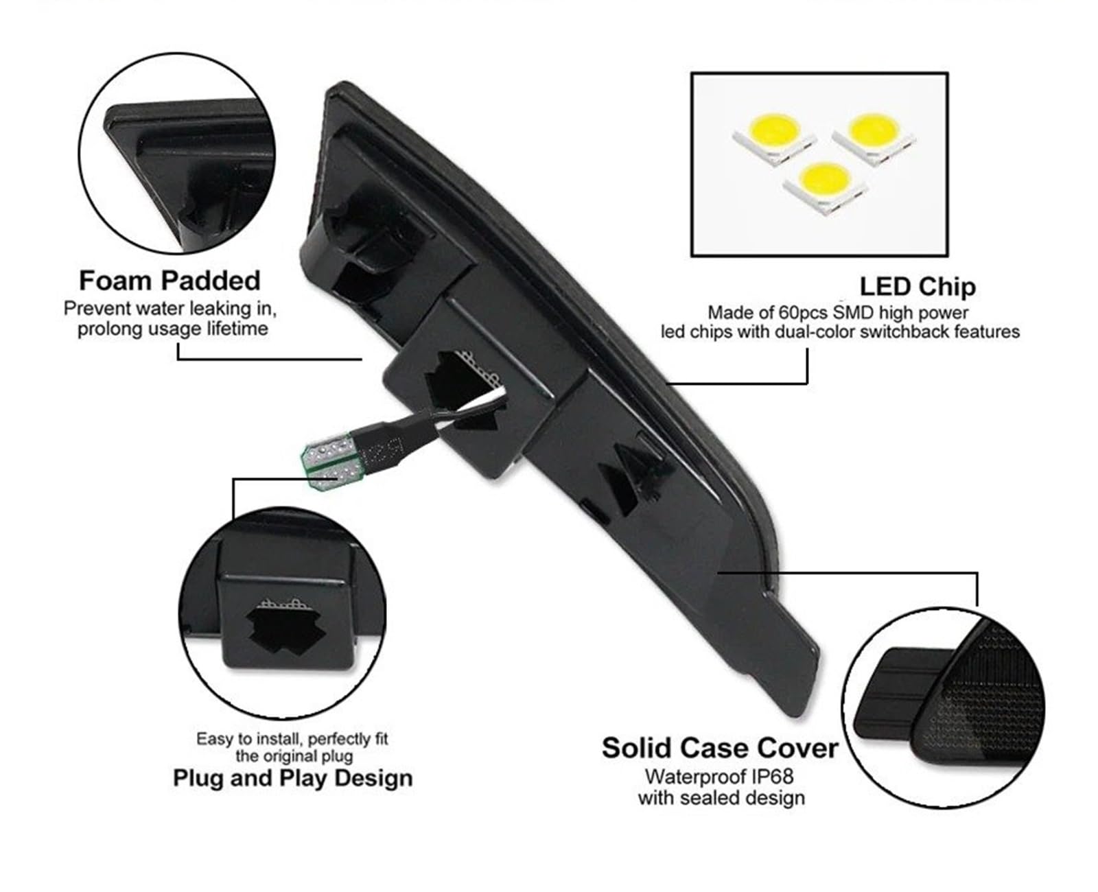 Luce Segnale Svolta Per Mazda 6 Per Atenza Per Sedan GG1 2009-2013 2 Pezzi Auto T10 LED Luce Posizione Anteriore Laterale Parafango Ambra Indicatore Direzione/Luce Guida Lampada Specchietto Retrovisor