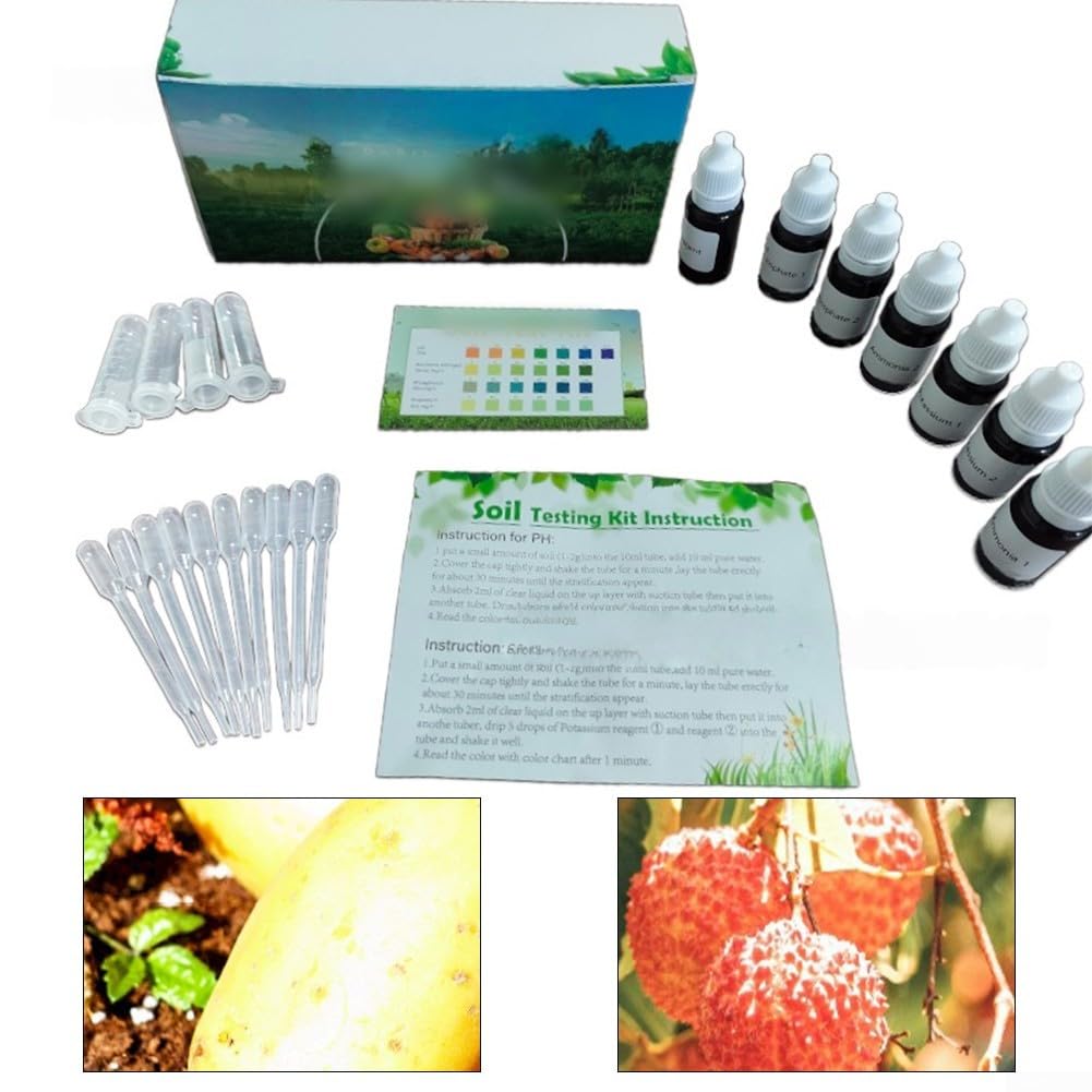 4 in 1 Bodentest-Set, pH-Ammoniak-Stickstoff, Phosphor, Kalium, Bodentropftester für Gartengesundheit