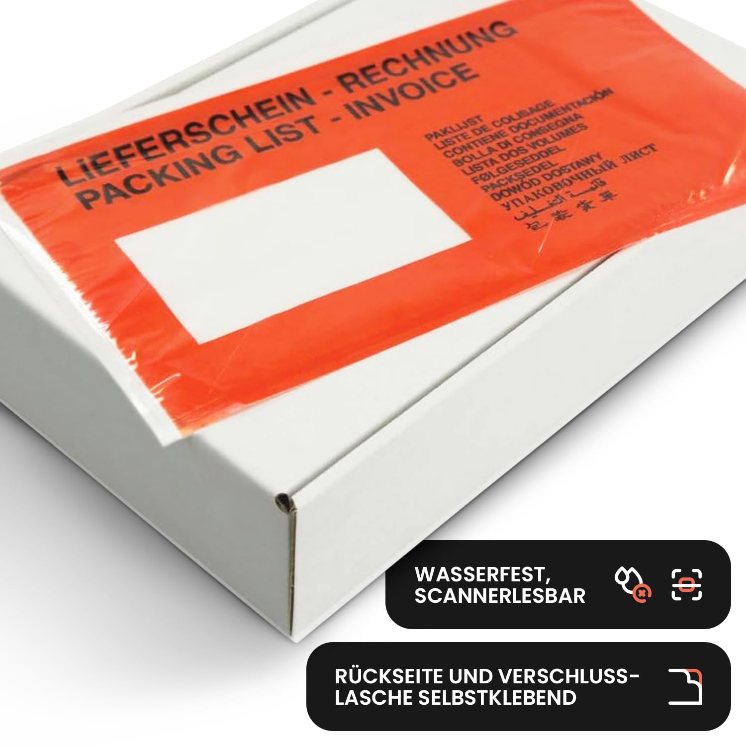 Netuno 2000 pochettes porte-documents autocollantes DL 239 x 131 mm rouges enveloppes d’expédition pour bon de livraison