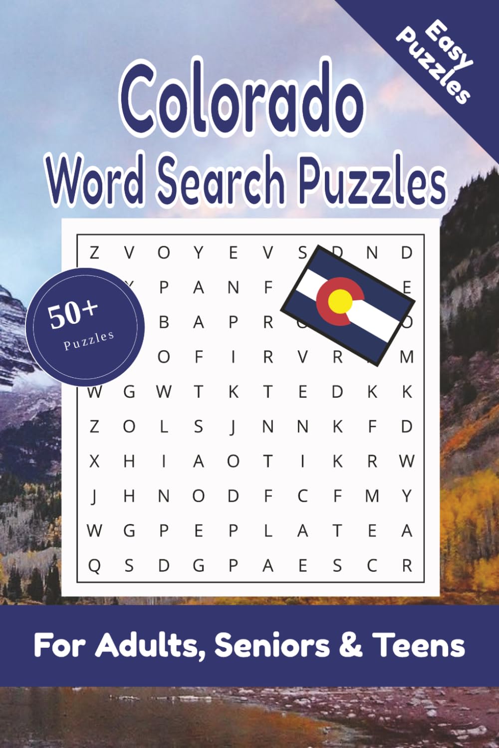 Colorado Word Search Puzzle: 50+ Puzzles Word Search Easy to Read about Colorado and More | 6x9 inches, 110 pages | Gift for States & USA Lover