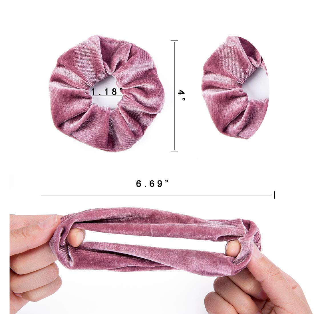 ALIBA COLLECTION 12 Pcs Hair Ties Velvet Scrunchies, KINGMAS Elastic Flannelette Hair Bands Scrunchy Hair Ropes Women Hair Accessories 3
