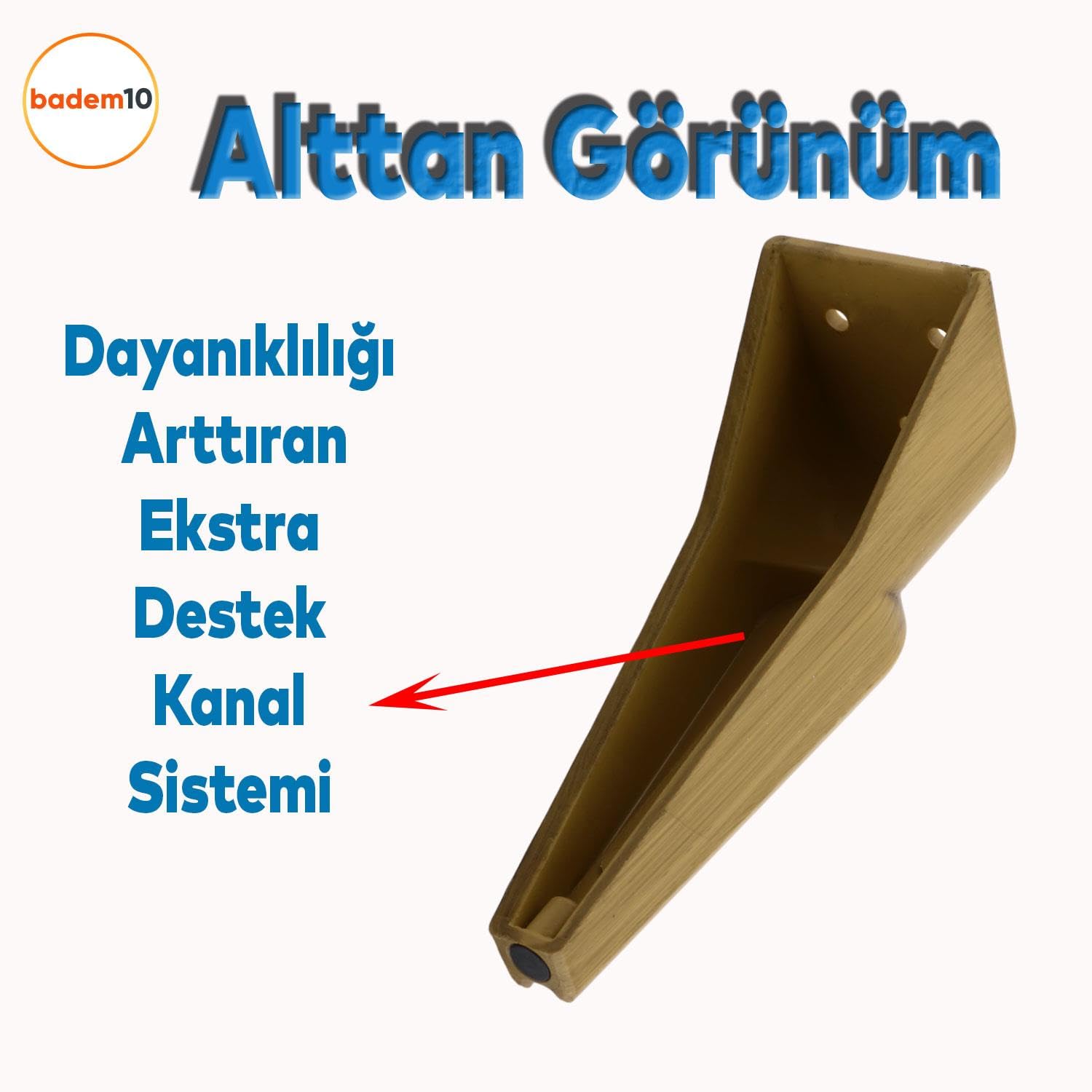 (4 ADET) Nota Açık Ceviz 19 Cm Mobilya Kanepe Tv Ünitesi Koltuk Ayağı Ayakları Ahşap Desenli
