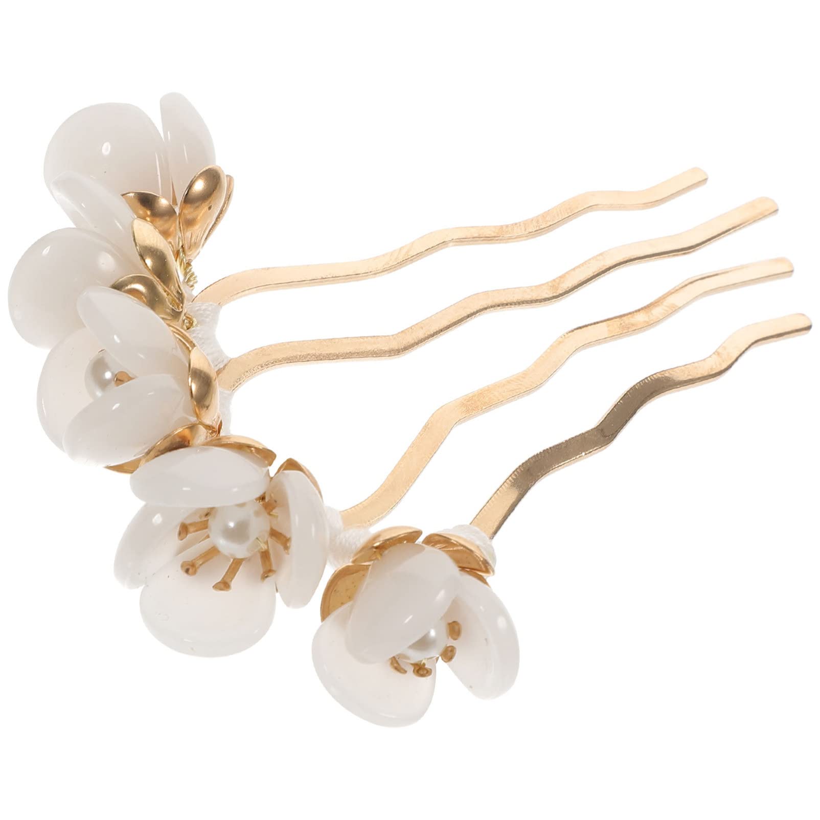 Amazon.com : Beaupretty Jade Flower Hair Comb Flower Hair  display picture 2