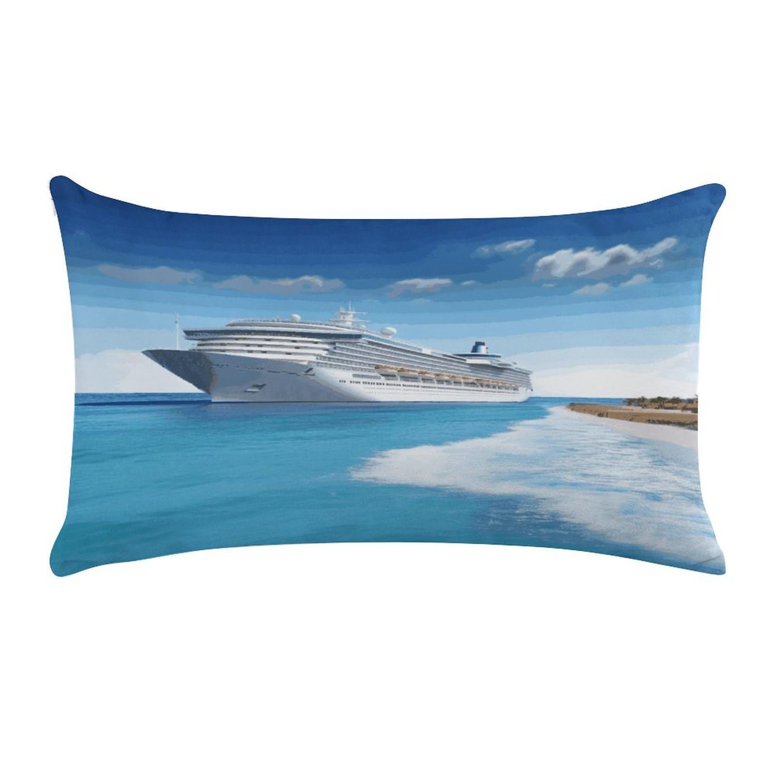 Adfgyerh Style Seaside Cruise Ship Pillow Covers，20X12inch,Invisible Zipper Design，Throw Pillow Cover,Short Plush，Ultra-Soft Fabric On Both Sides Home Decor，For Home Sofa Couch