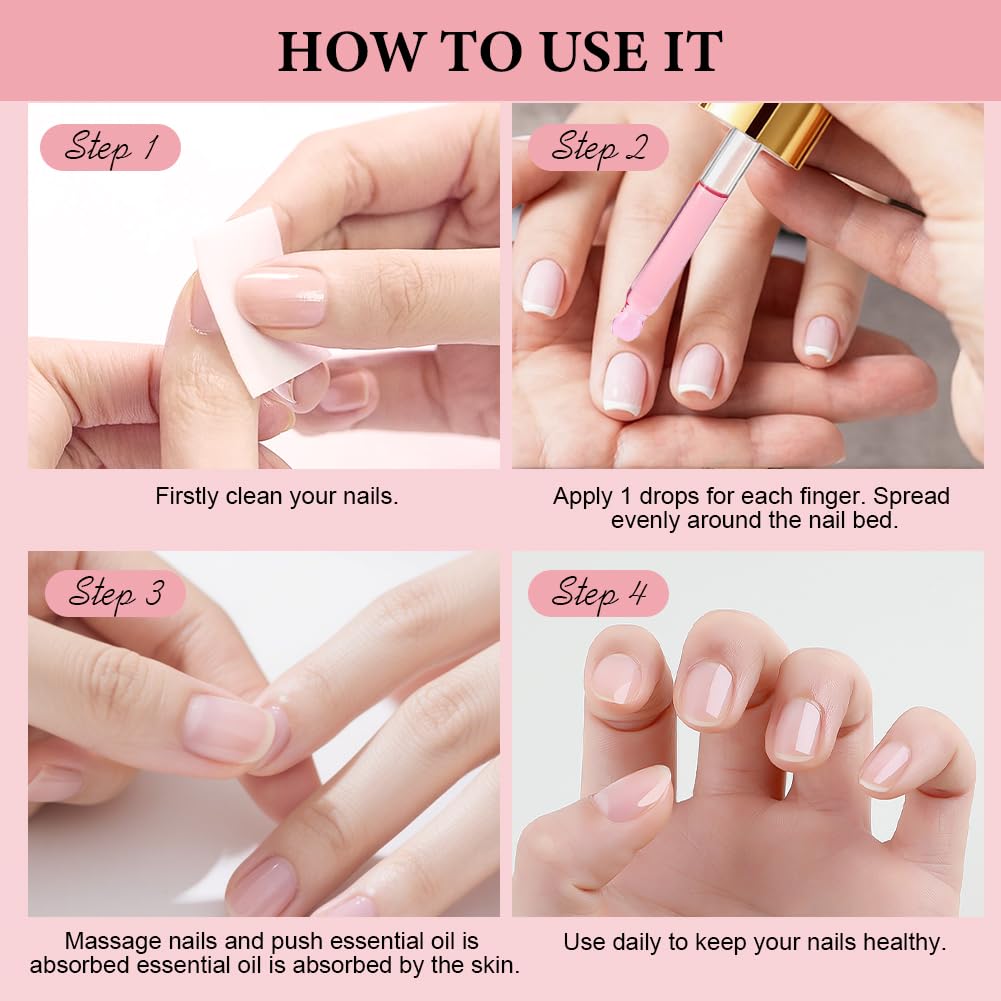 LOPHE Hydrating Cuticle Oil, 3pcs Cuticle Oil for Nails Nail and Cuticles Oils Contain Vitamin B, Moisturizes Cuticles - Image 4