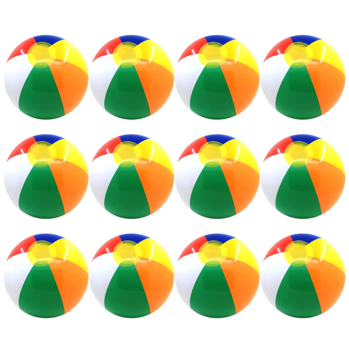 Kisangel 12PCS Colorful Inflatable Beach Balls Fun for Pool and Beach Play for Summer Outdoor Activities