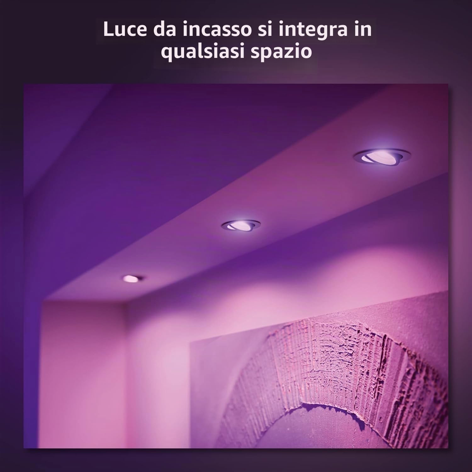 Philips Hue Centura, Faretti da incasso, Confezione da 3, Bianco | Luce bianca e colorata, GU10, Dimmerabili, Smart Home, Controllo vocale e via app, Per sistema Hue