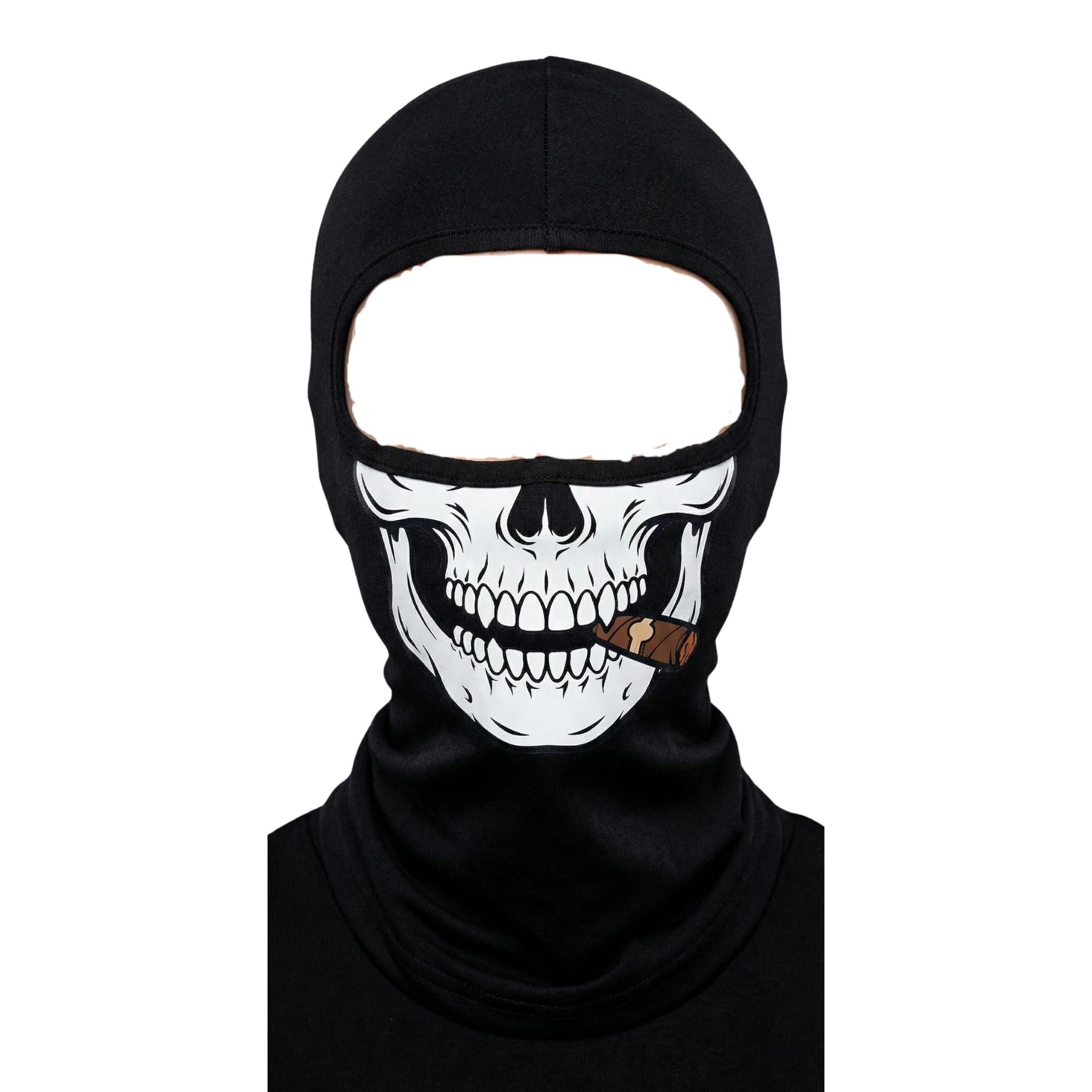 Unisex Çok Desenli Balaklava Yüz Maskesi - Motosiklet, Kayak, Kış Sporları için Nefes Alabilir Esnek Kumaş Kar Maskesi - Palyaço, Joker, İskelet, Sakallı Puro Grafik Seçenekleri (İskelet)