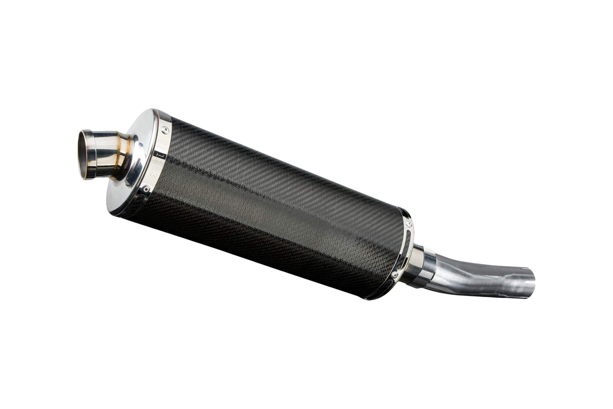Delkevic Aftermarket Exhaust compatible with Honda CB500X 14" Carbon Fiber Oval Muffler Slip On 13-1