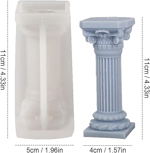 Miniatura 5 de 2 moldes de silicona para columnas romanas, molde de silicona para velas 3D, forma de columna romana, molde de vela de pilar griego antiguo,