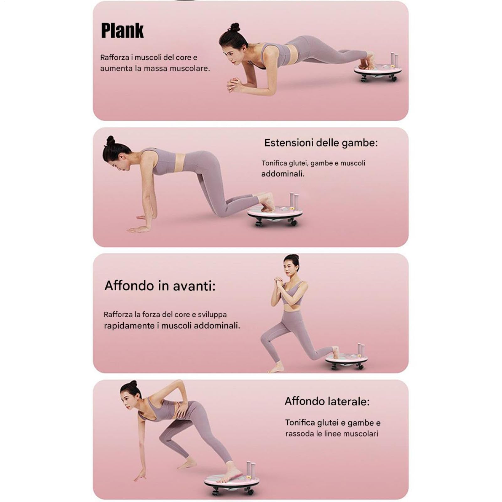 Rullo Per Allenamento Addominali Attrezzo per Palestra Domestica e | Attrezzo Per Fitness E Esercizi Addominali Per Uomini, Donne, Giovani, , Appassionati Di Fitness E Bodyb