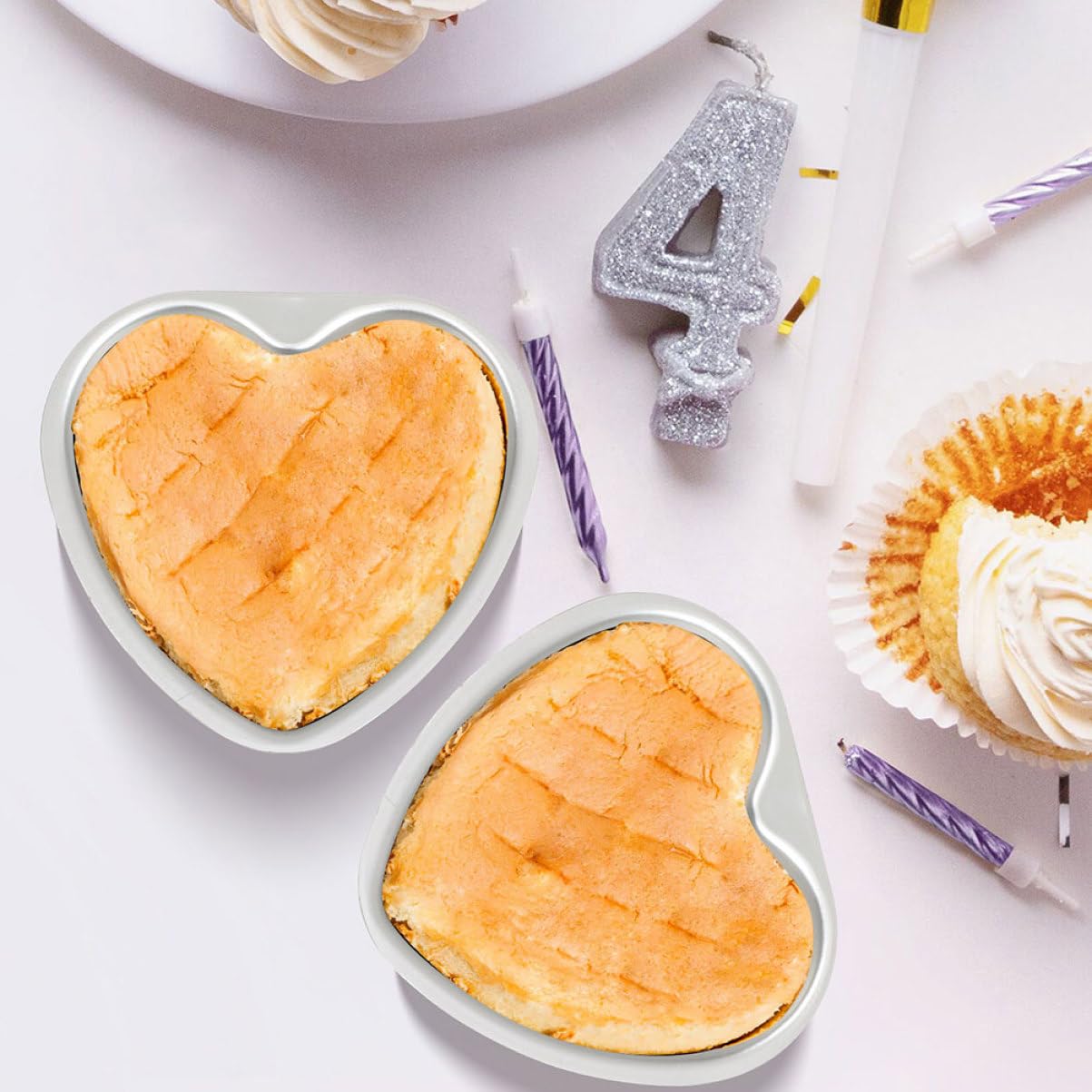 MAGICLULU 5pièces Moule à Gâteau Cœur Amovible Accessoire De Pâtisserie Pour Desserts Spéciaux Pour Et