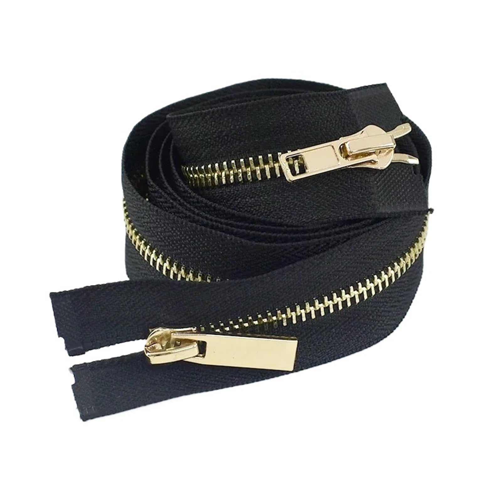 1 pz 80/100/120 cm cerniera in metallo con blocco automatico 5# cerniere a doppio cursore Per Jacket Cucire Cappotti Giacca(Color-7,120cm)