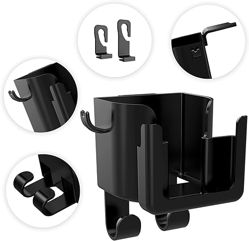 Miniatura 3 de 2 portavasos multifuncionales para automóvil + soporte para teléfono de automóvil + gancho para bolso de automóvil, organizador colgante para