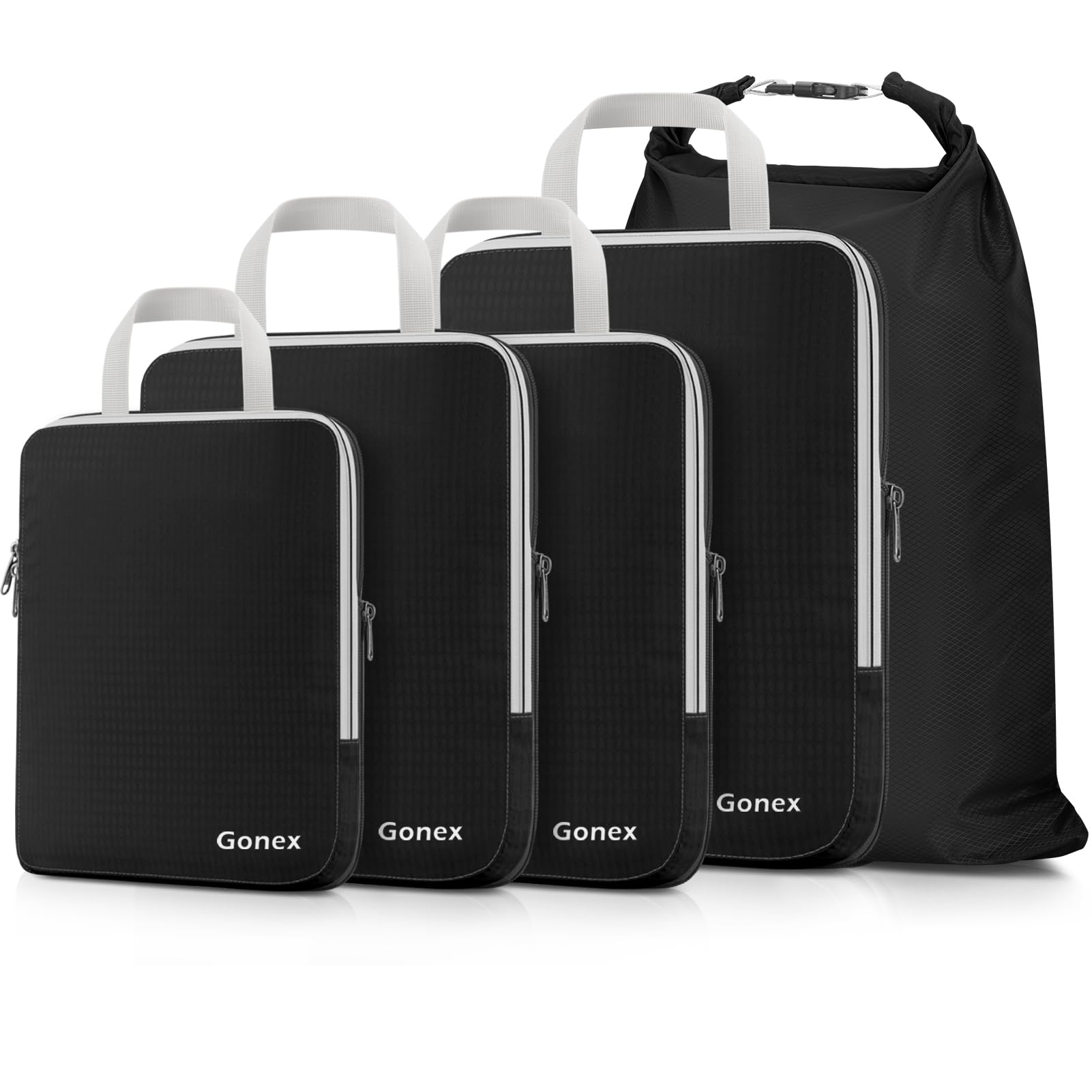 Gonex 5-Piece Compression Packing Cubes with Laundry Bag