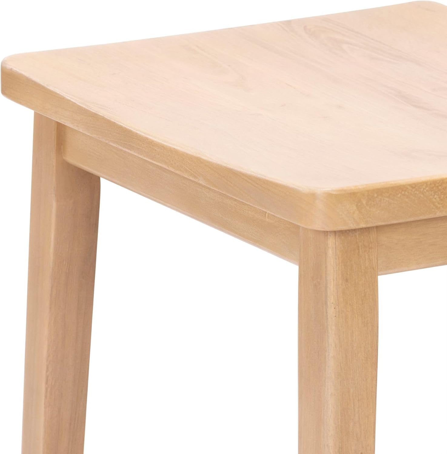 Plank+Beam Smythe Counter Stool, 24", Set of 2, Sturdy Wood Modern Kitchen Counter Height Stool, Saddle Seat Backless Counter Chair, Metal Footrest, Blonde