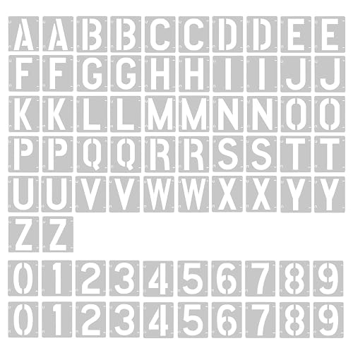 2 Pack - 2 Inch Letter Stencils Set, 72 Reusable