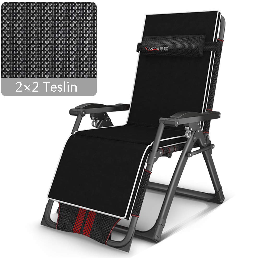 Chaise pliante multifonction noire 100x64x86cm pour sieste de bureau et maison