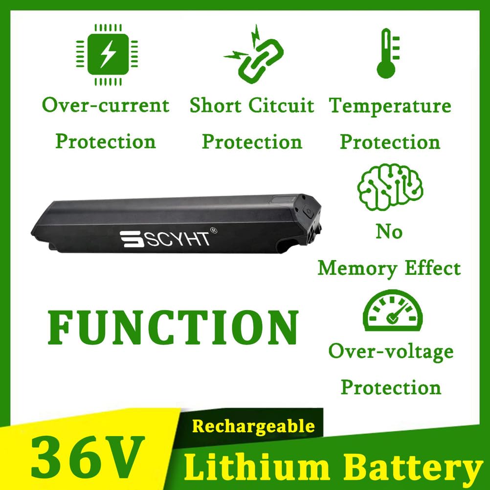 Batería Litio 36 V 10 Ah 12,8 Ah 7,5 Ah Baterías Recargables 14 Ah Baterías Iones de Litio 36 V Baterías Tubo Inferior para Motores 250 W a 550 W con Cargador,36v10ah t Plug