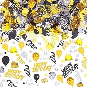 GoldRock Konfetti 80 Geburtstag Deko, 80. Geburtstag Deko Konfetti Frau Mann,Tischdeko Geburtstag 80,Konfetti Streudeko…