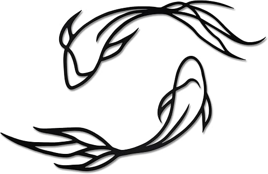 Rajukit Koi Fish Metal Wall Decor Feng Shui Decor Minimalist Koi Art Gift Koi Wall Art Japanese Decorations for Living Room Bathroom
