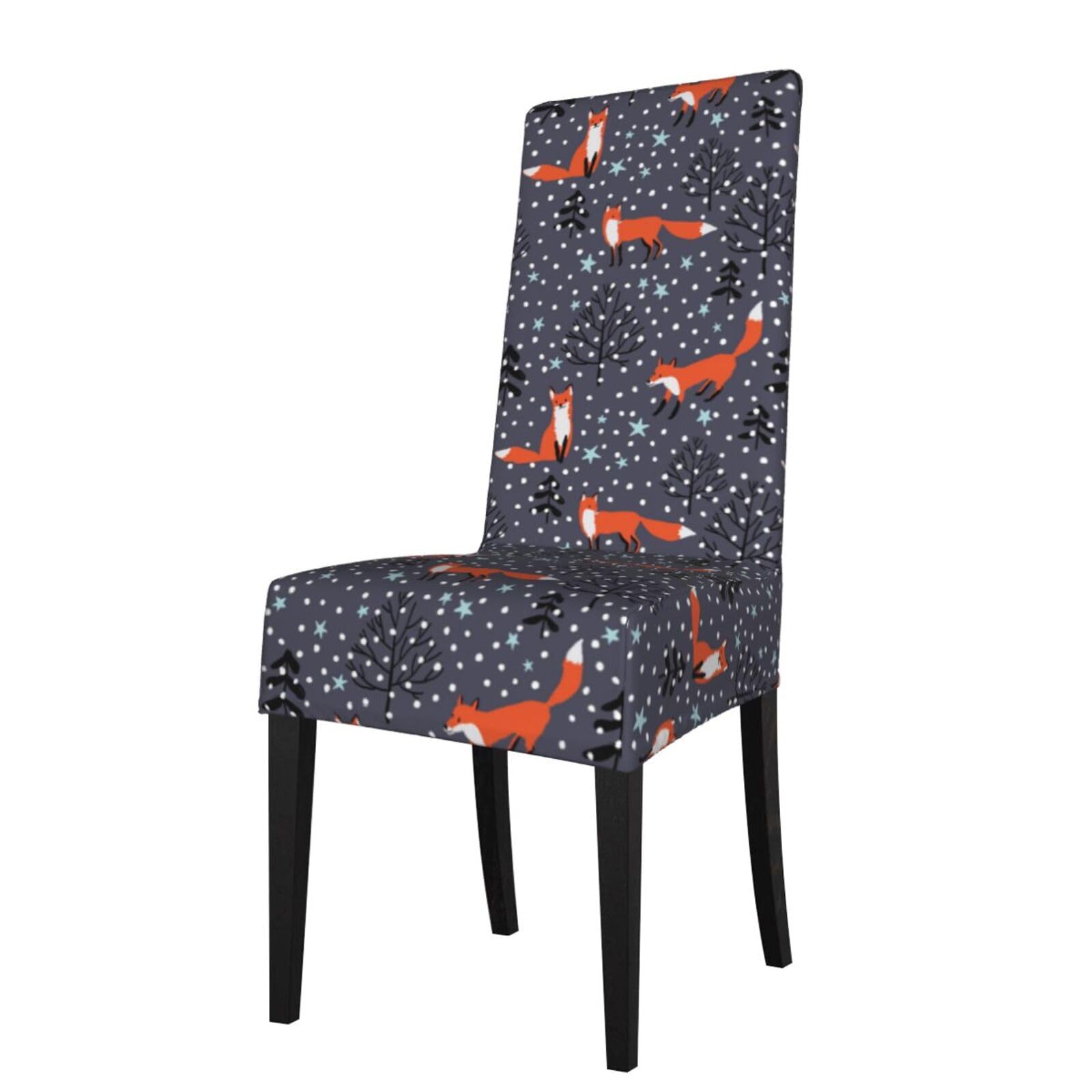 Lkymoh As Picture Red Fox In The Night, Chair Covers Stretch Chair Slipcovers For Dining Room, For Party Pet Protection Universal Fit Soft Polyester