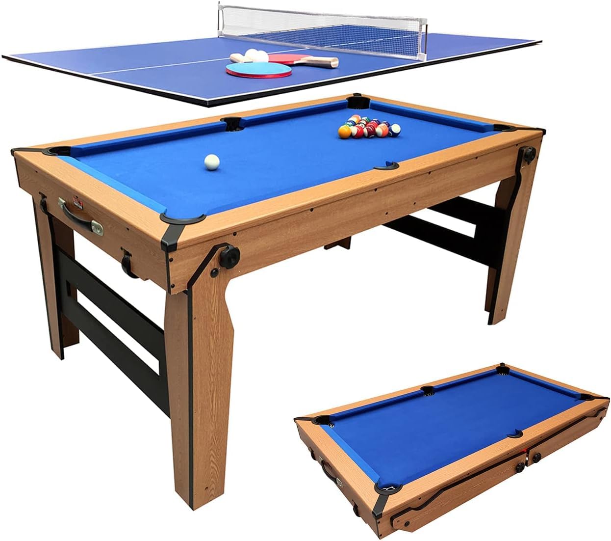 Table de Billard Pliable BCE Razor 5 Pieds Plateau Réversible Tennis de Table