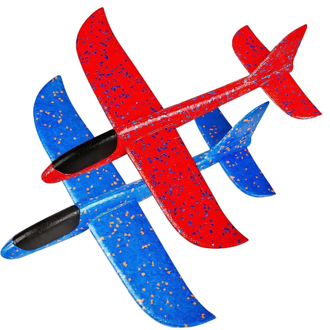 2 Pezzi 24cm Aereo Polistirolo Bambini,Aerei Aeroplano Giocattolo, Giochi Regalo Bambini Bambina Bambino 4 5 6 7 8 9 Anni, Aliante Aeroplano Schiuma per Grande Giochi Esterno