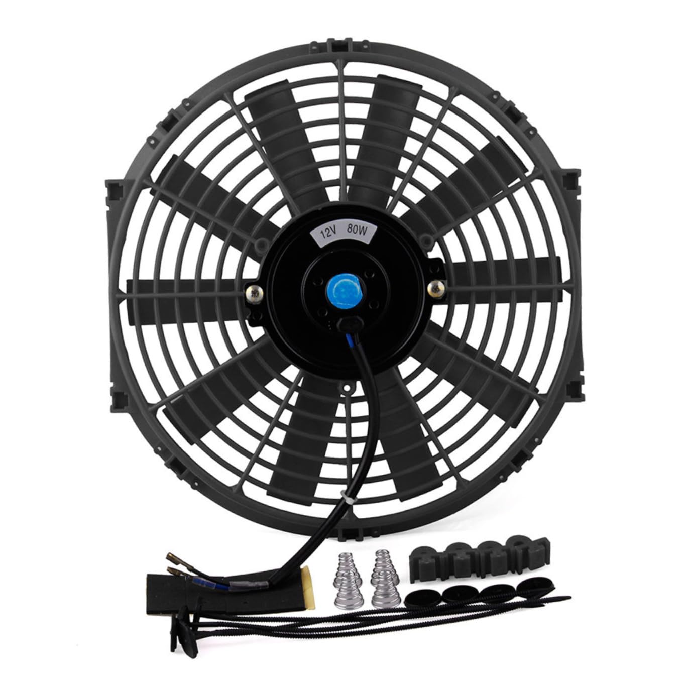 Luxshiny Car Radiator Fan Upgrade Electric Cooling Fan Simple Installation Lightweight Adaptable Pusher/Puller Mounting Kit