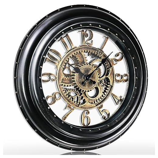 AYRELY® 18IN Large Decorative Wall Clock - Oversized 3D Steampunk Big Numeral Wall Clock, Vintage Industrial Steampunk Large Big Wall Clock for Living Room Décor