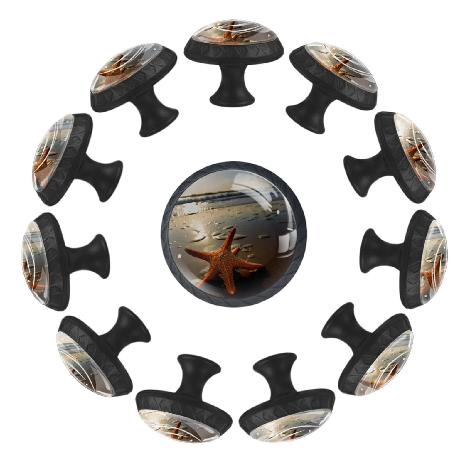 Boutons de tiroir en verre transparent pour meuble et cuisine | Lot de 12