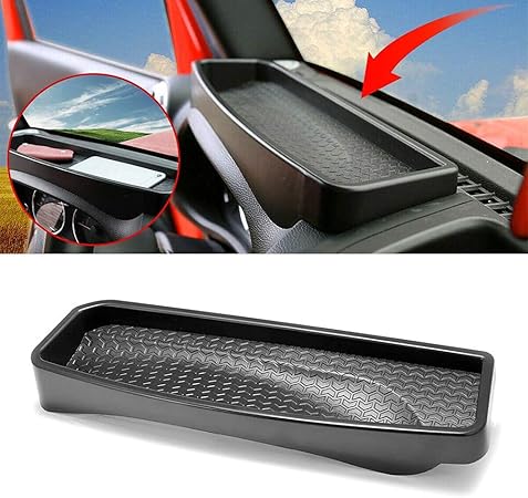Amazon 車 フロント ダッシュボード 収納ボックス トレイ トリム アクセサリー 小物入れ 滑り止め ラバーマット付き 落下防止 カスタム 適合車種 ジープ ラングラー Jk 07 17 外付コンソールボックス 車 バイク