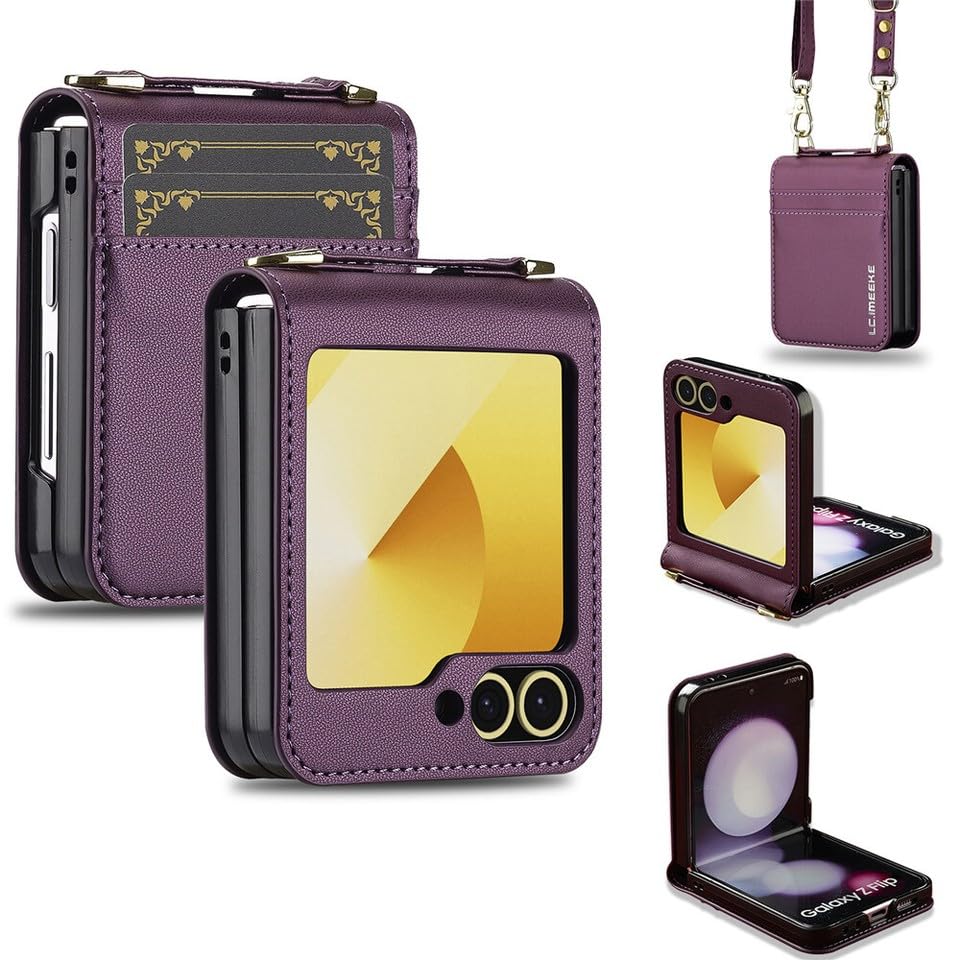 Housse Samsung Galaxy Z Flip 6 violette avec porte-carte pour vos sorties urbaines