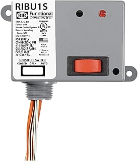 Functional Devices RIBU1S Pilot Relay, 10 Amp SPST-N/O + Override, 10-30 Vac/dc/120 Vac Coil, NEMA 1 Housing