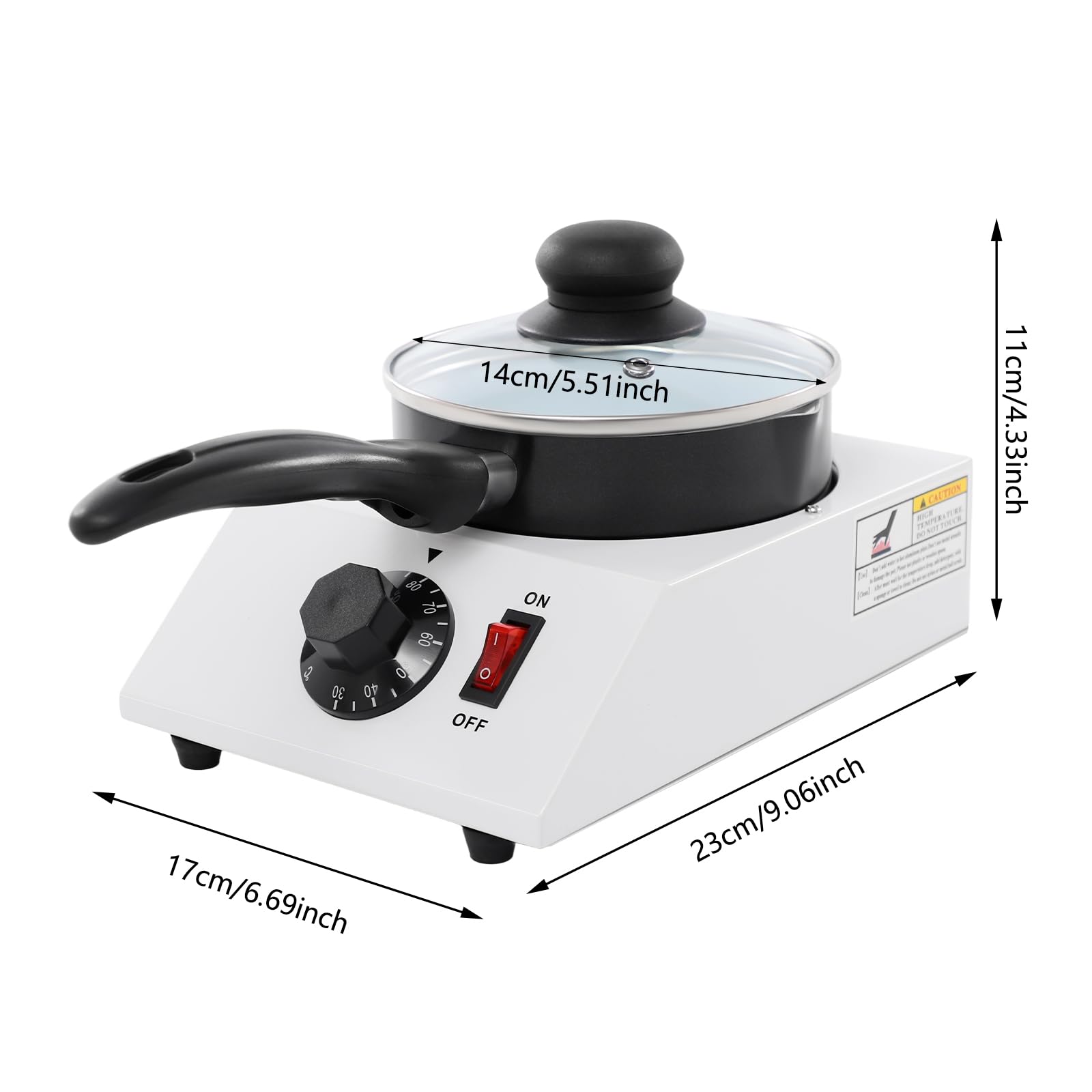 Macchina di fusione di cioccolato professionale, con controllo della temperatura 86-185°F, riscaldatore PTC a risparmio energetico, con vaso in ceramica e funzioni di sicurezza, ideale per la casa e