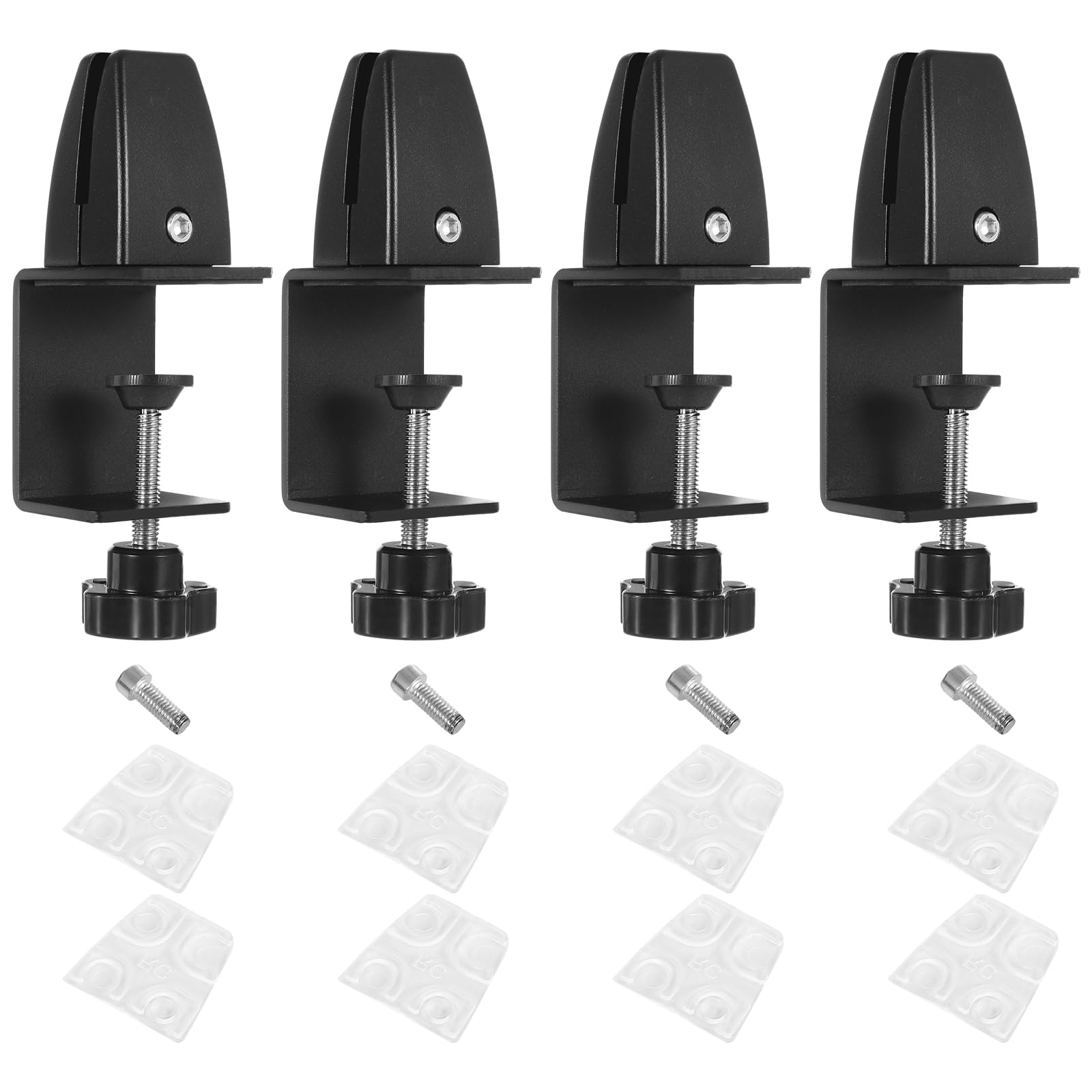 4 clips divisores de escritorio ajustables, abrazaderas de soporte de protección contra estornudos para paneles de 0.16 a 0.79, soportes de división de plexiglás sin perforaciones
