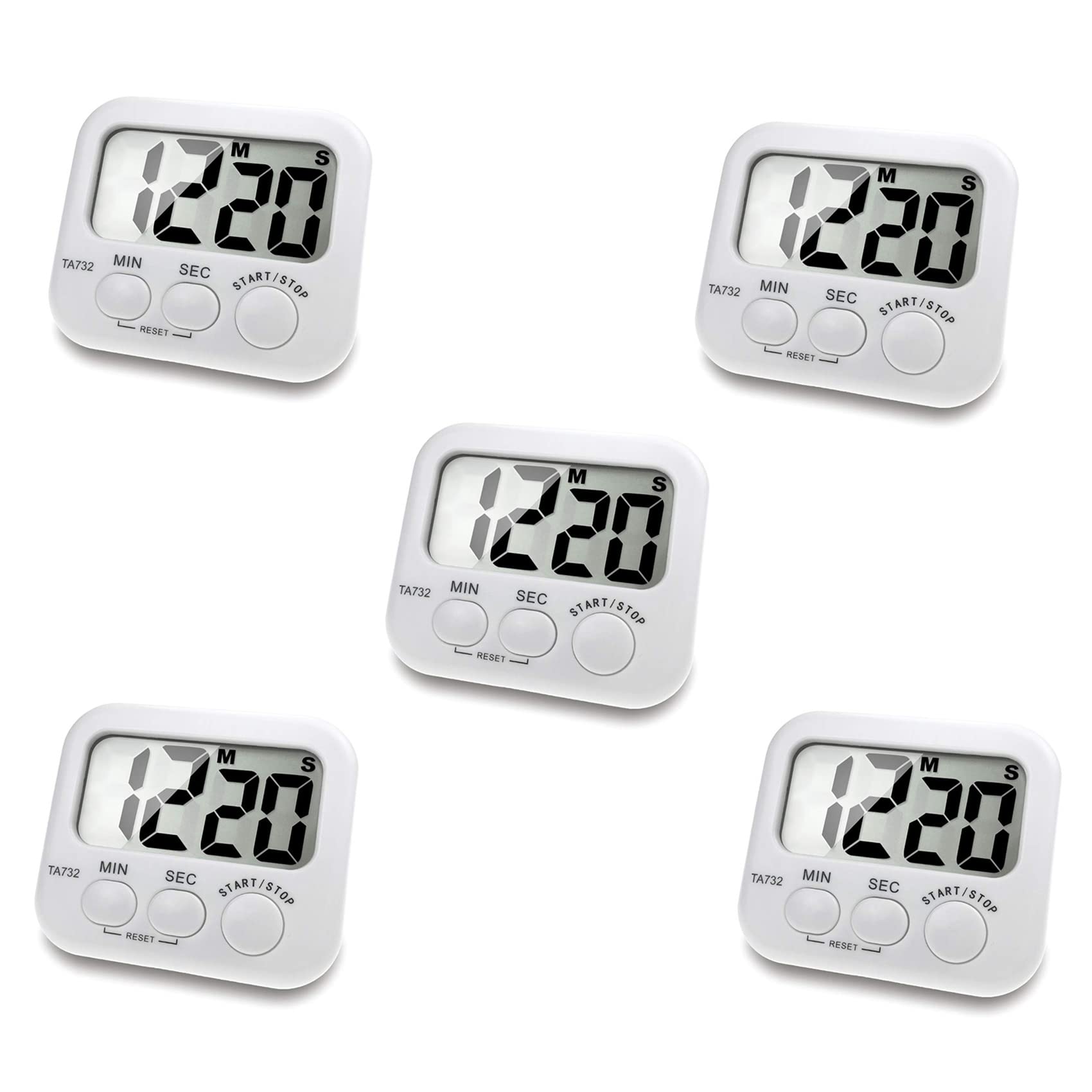 Hndhbfgrt 5X Digital Kitchen Timer, Large Screen Large Font Display, Magnetic Back Cooking Timer, Loud Alarm