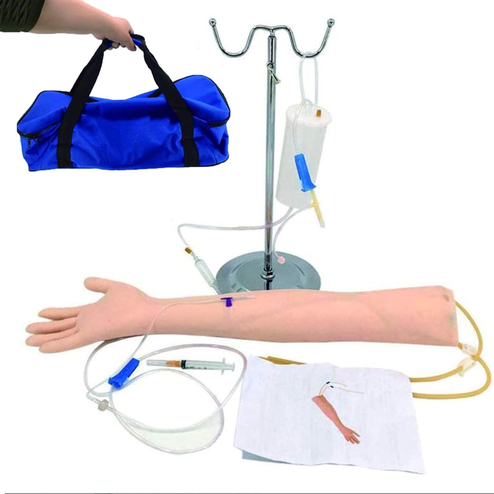 Intravenous Practice Arm Kit, Phlebotomy and Venipuncture Practice Arm Teaching Template, Suit for Nursing Student Practice and Training