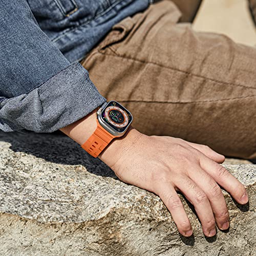 Sport Bands Compatible with Apple Watch Ultra 2 Band/Apple Watch Ultra Band 49mm 45mm 44mm 42mm for Men Women, Waterproof Silicone Wristbands Replacement Strap for iWatch Series 9 8 7 6 5 SE Ultra - Thumbnail 4