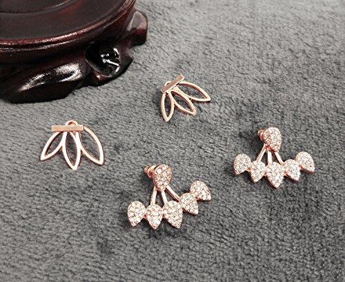 Suyi Fashion Hollow Lotus Flower Earrings Crystal Simple Chic Stud Earrings Set Brg #TOP5