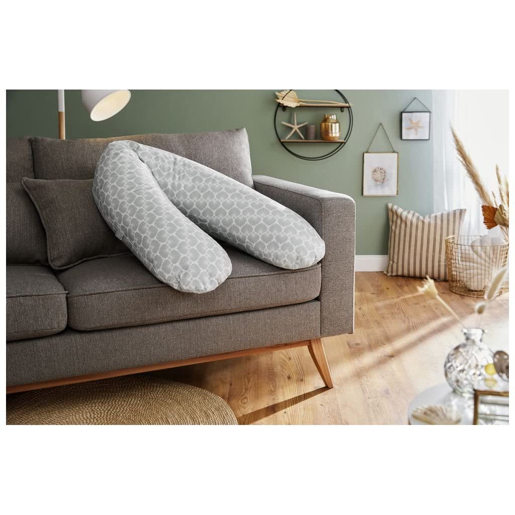 Rotho Babydesign Almohada de lactancia Multi, 190 x 35 cm, Desde 0 meses, Lavable a máquina, Hipoalergénica, Seashell Shape