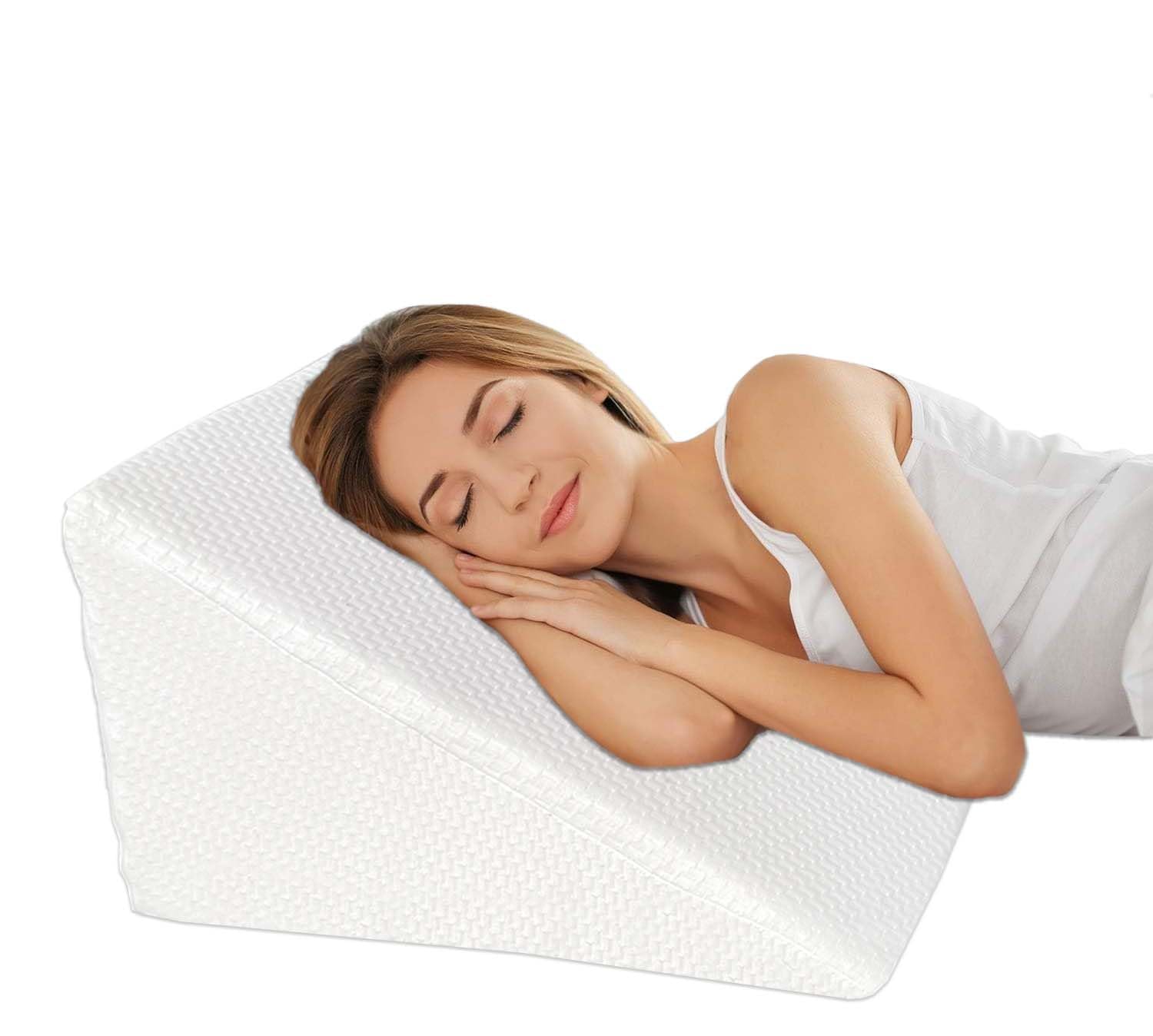 Orthopedic Wedge Pillow Super Foam Bed Support Pillow Adjustable for Sitting, Reading, Back Pain, Leg Pain, Heartburn, Acid Reflux, GERD, Snoring Washable Zip Cover